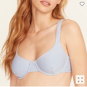 NWOT seersucker jcrew swim bikini top size 34D